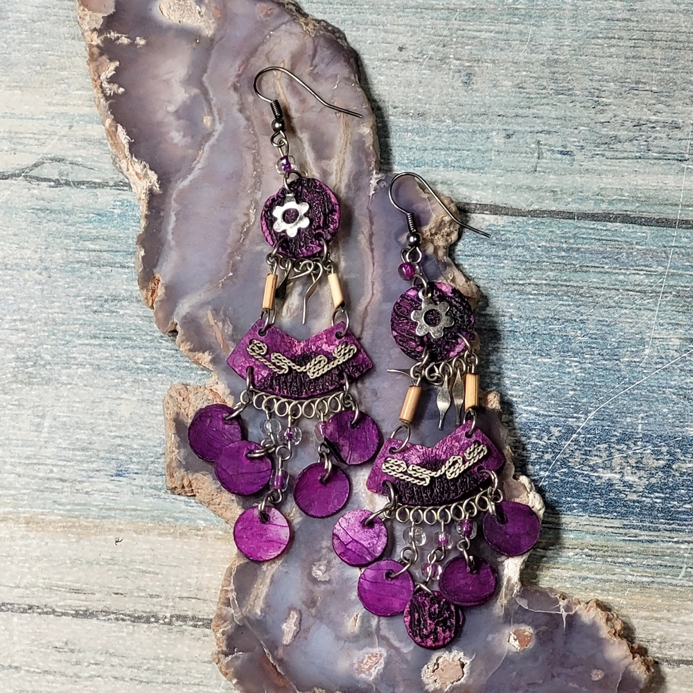 Purple Dangle Earrings